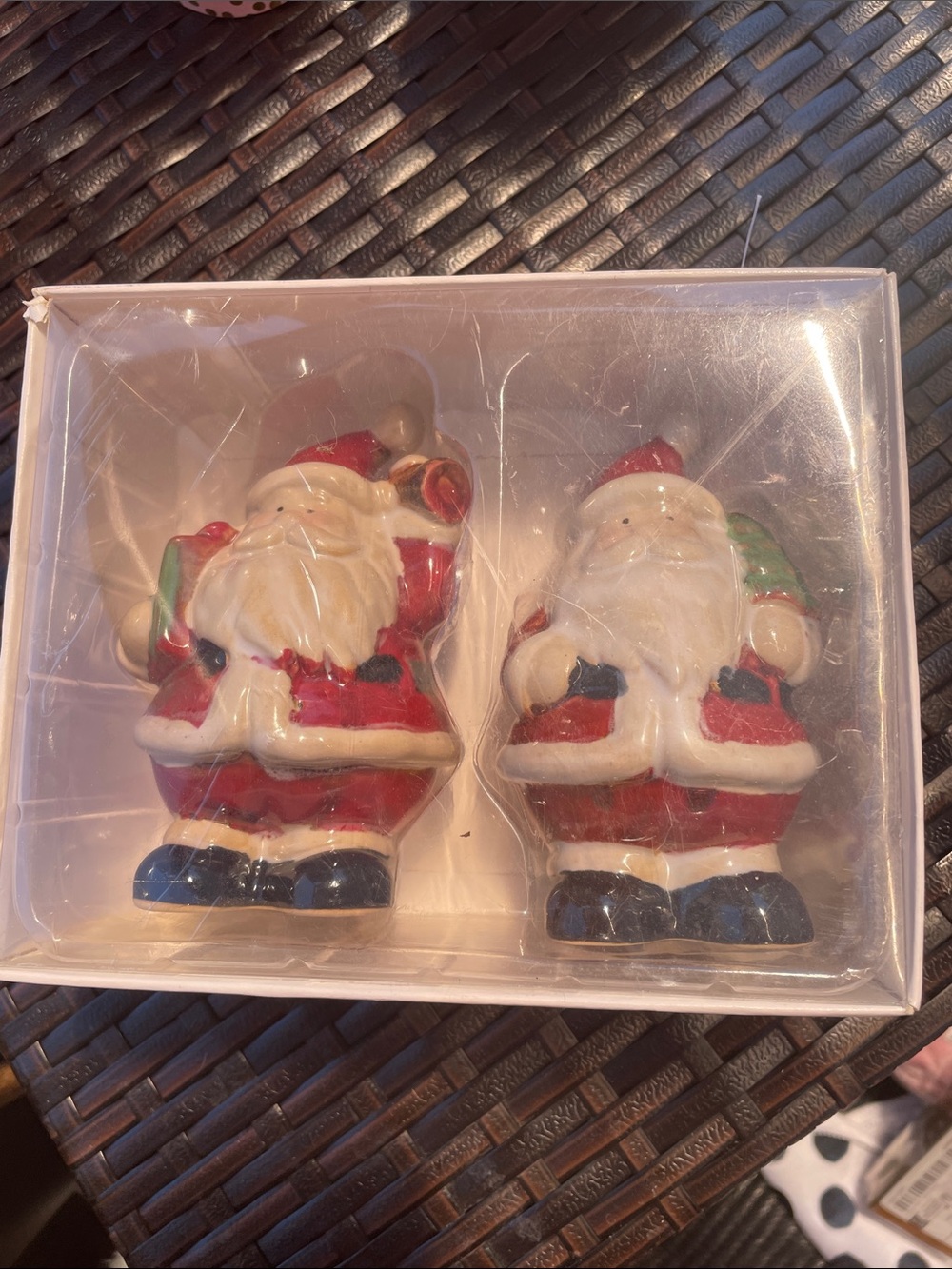 Festive Red Santa Figurine Set - Salt & pepper shaker- vintage